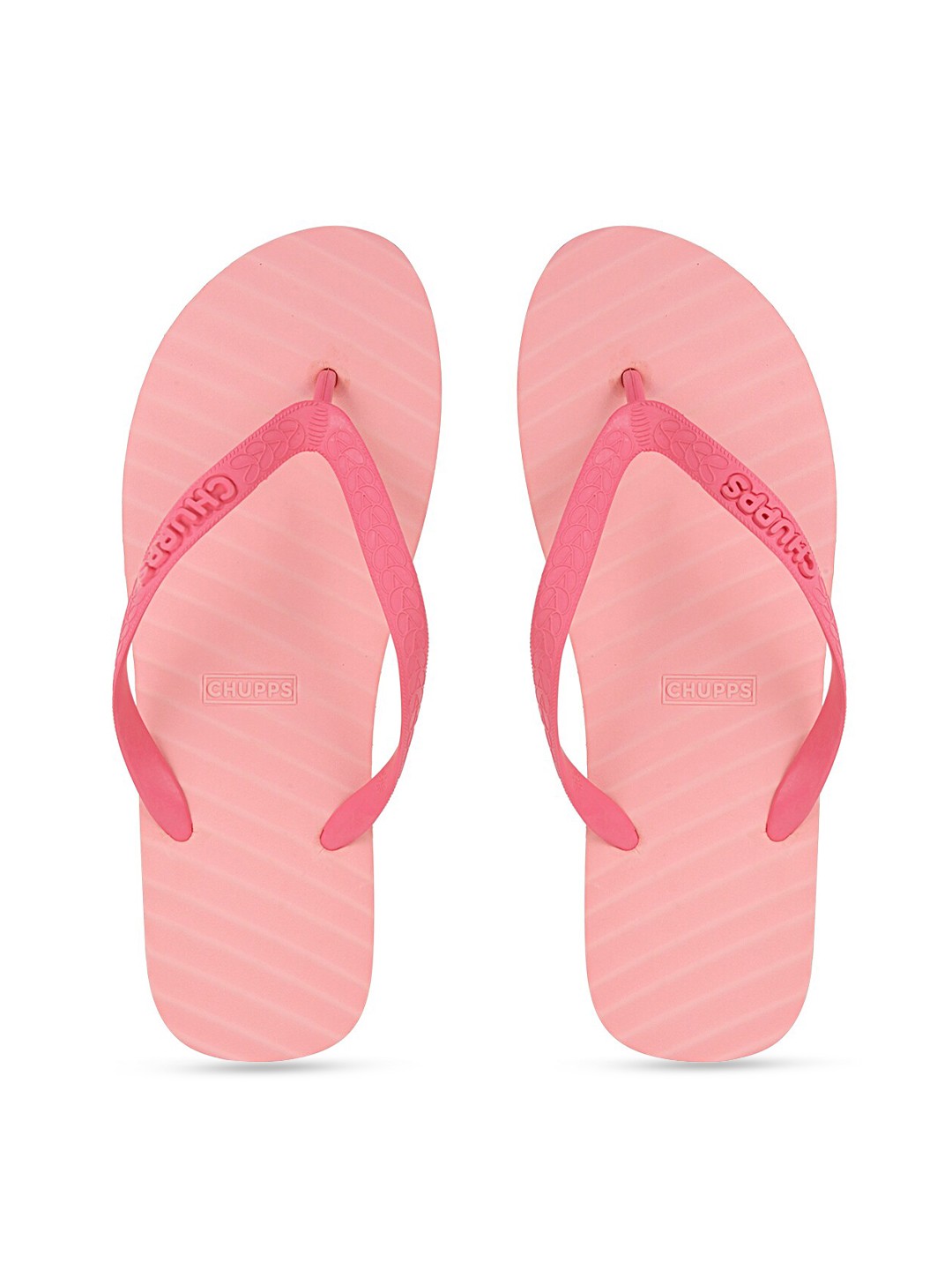 

CHUPPS Unisex Pink Striped Rubber Sustainable Thong Flip-Flops