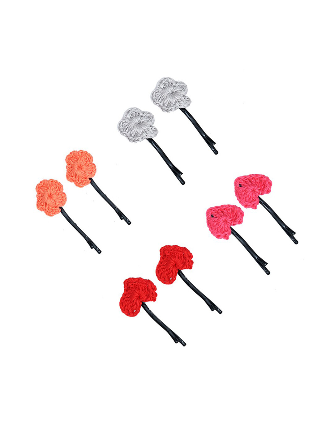

FUNKRAFTS Girls Set Of 8 Multi Coloured Crochet Bobby Pins