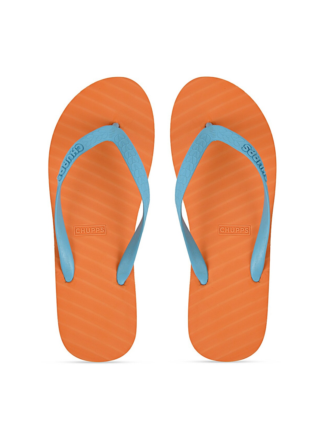 

CHUPPS Unisex Blue & Orange Printed Rubber Sustainable Thong Flip-Flops