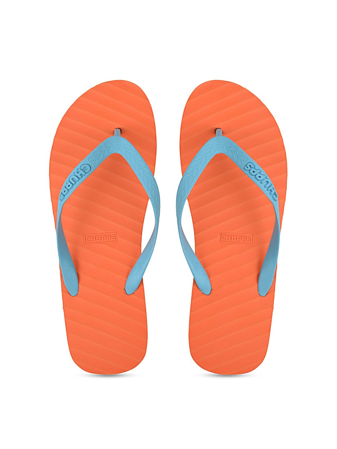 

CHUPPS Unisex Orange & Blue Rubber Sustainable Thong Flip-Flops