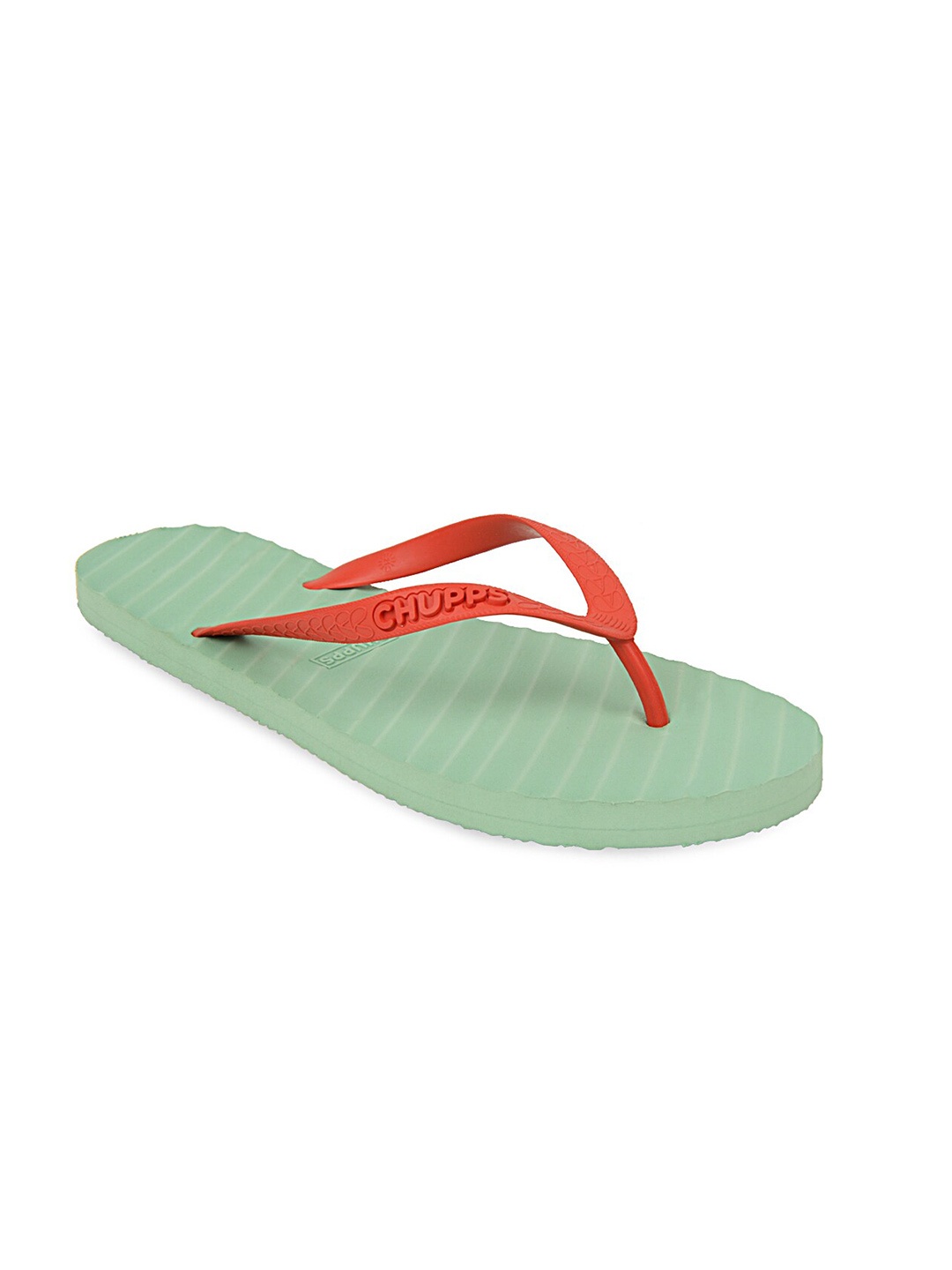 

CHUPPS Unisex Red & Green Rubber Sustainable Thong Flip-Flops