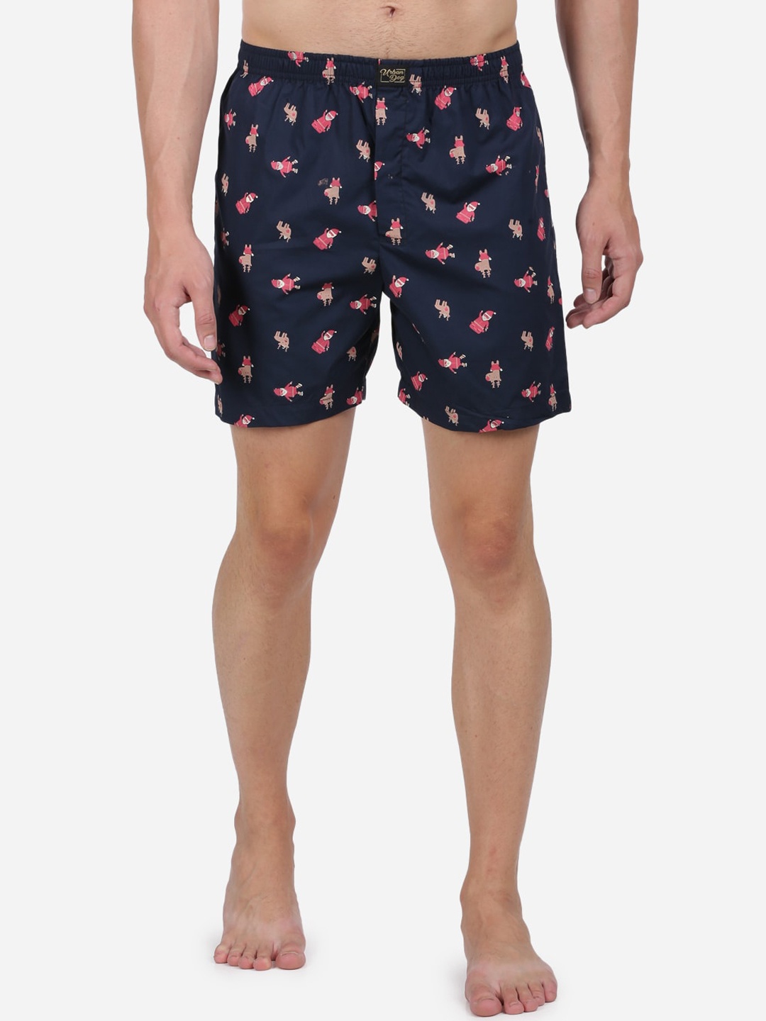 

Urban Dog Men Navy Blue Printed Boxers-UDBX272