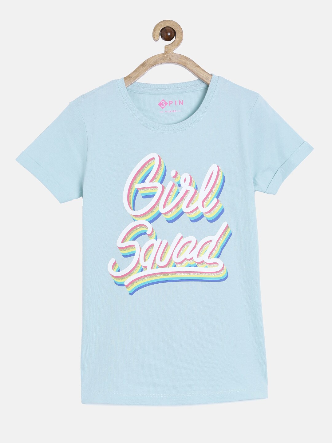 

3PIN Boys Blue Typography Printed T-shirt