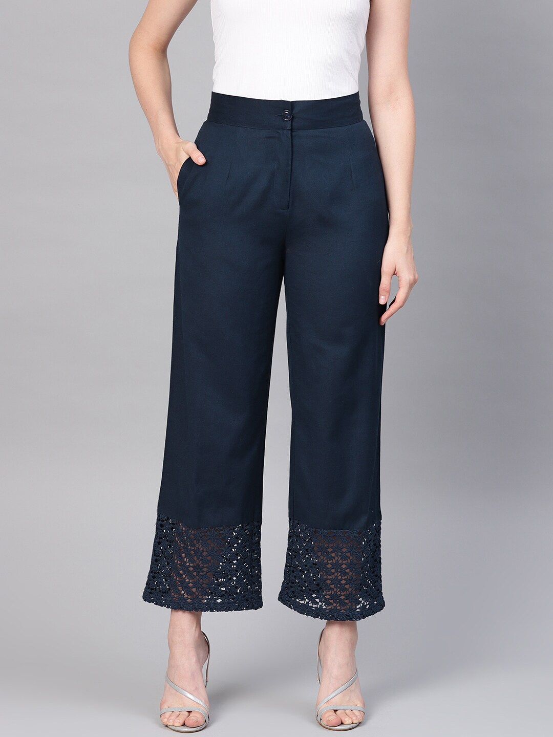 

Juniper Women Navy Blue Ethnic Palazzos