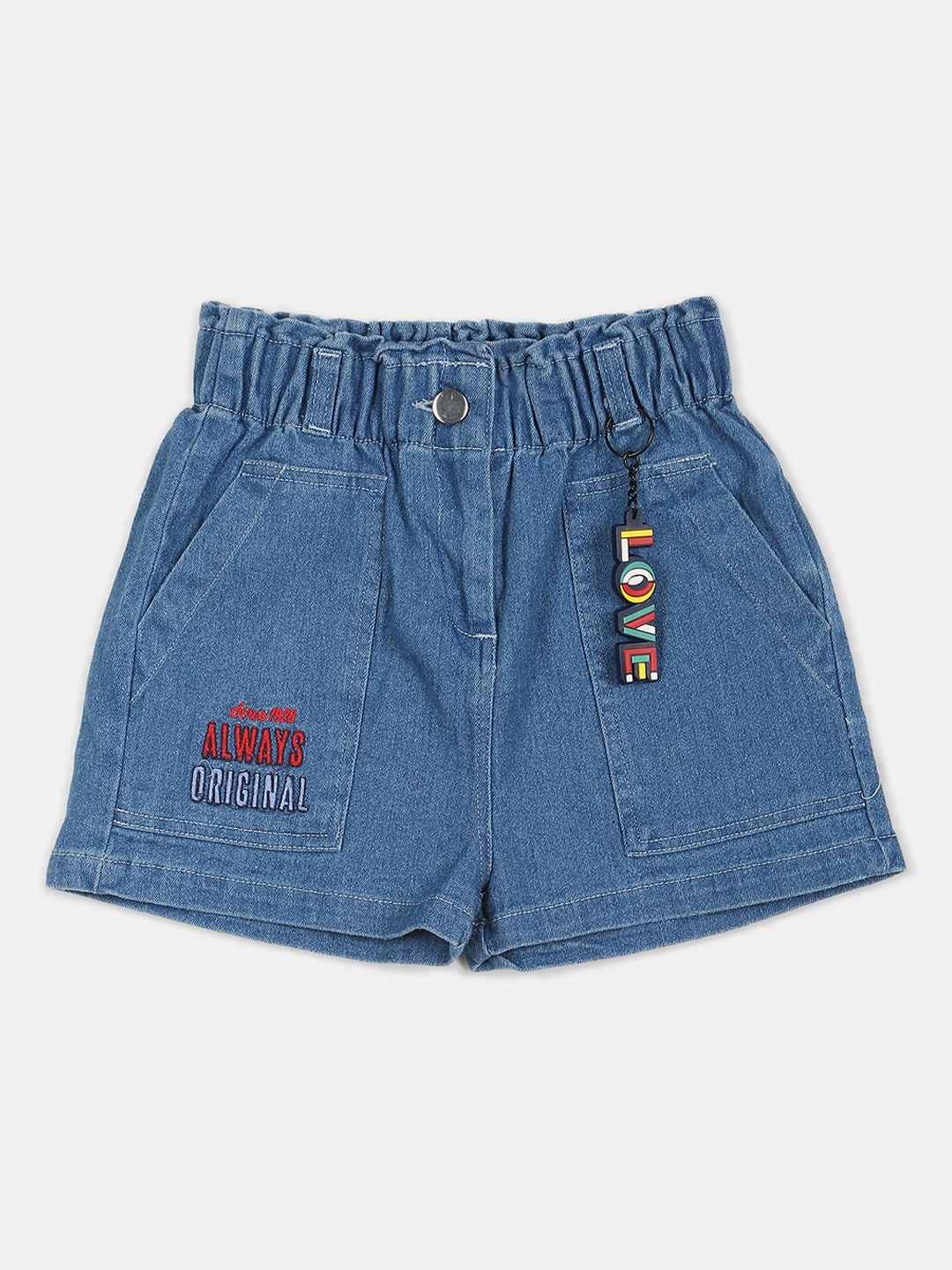 

Cherokee Girls Blue Mid-Rise Denim Shorts