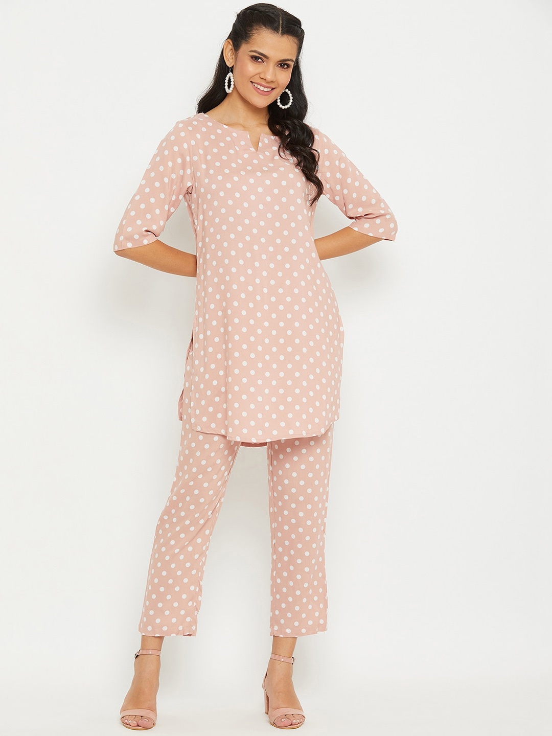 

PANIT Women Pink Ethnic Motifs Printed Kurta with Trousers