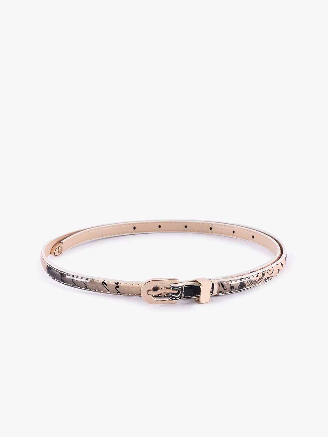 

BuckleUp Women Cream Printed Belt