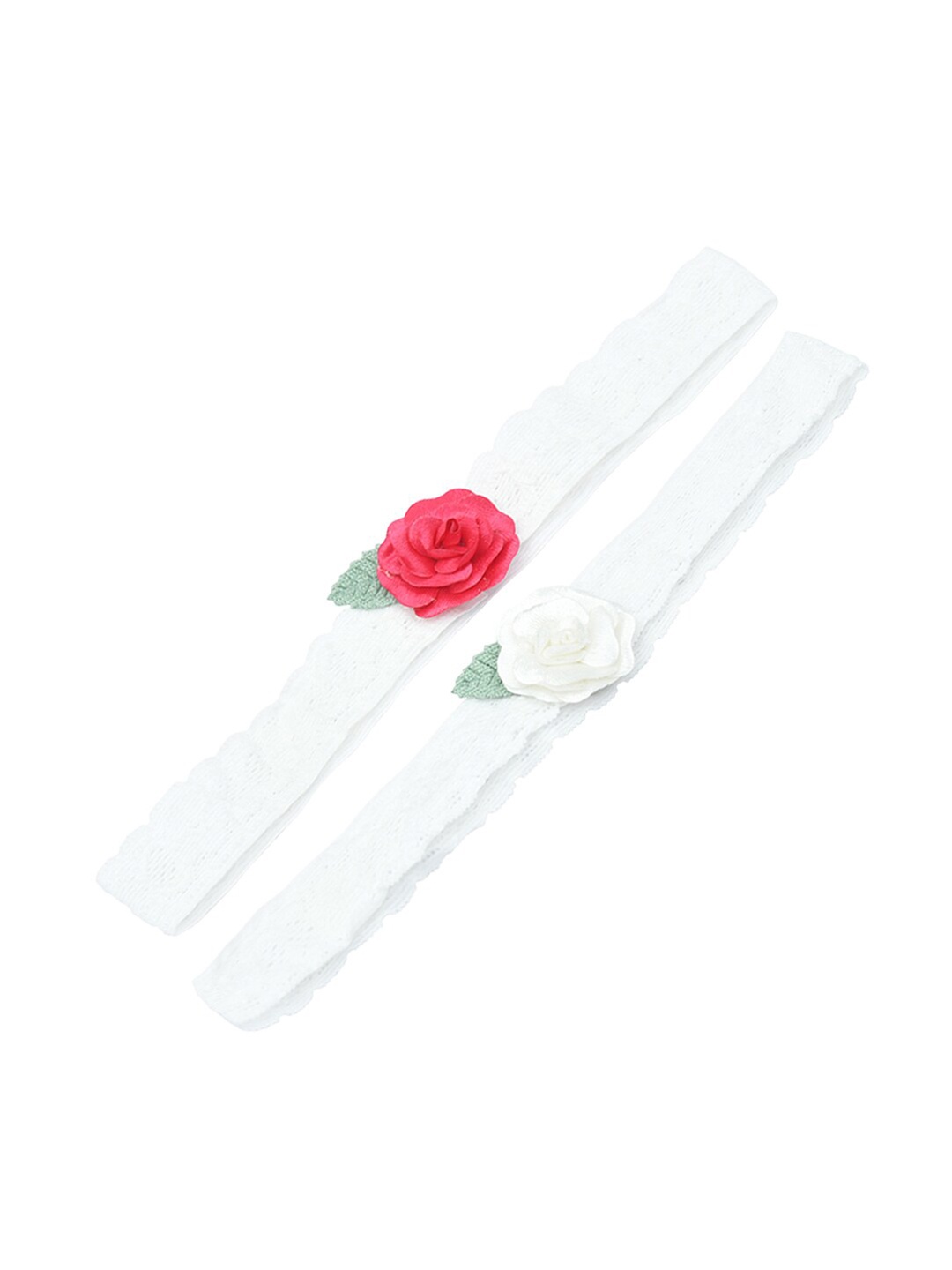 

FUNKRAFTS Girls White & Pink Set of 2 Hairband