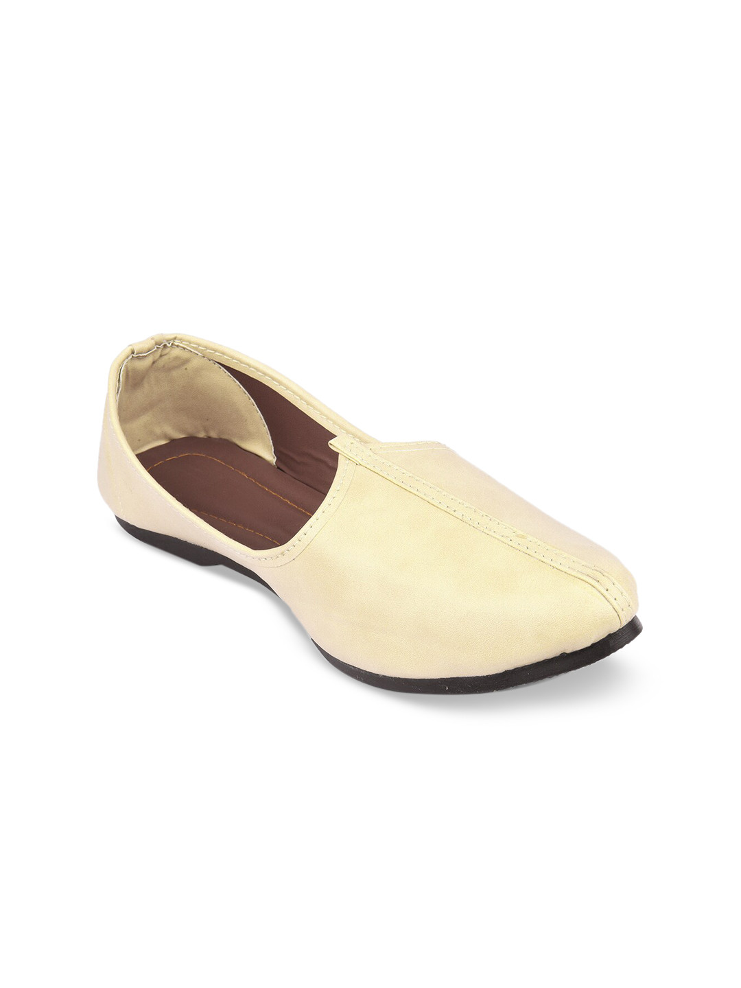 

DESI COLOUR Men Off White Mojaris