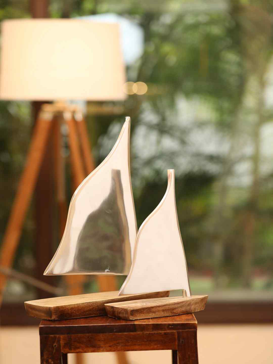 

Amoliconcepts Silver-Toned & Brown Sail Ship Figurine Showpiece