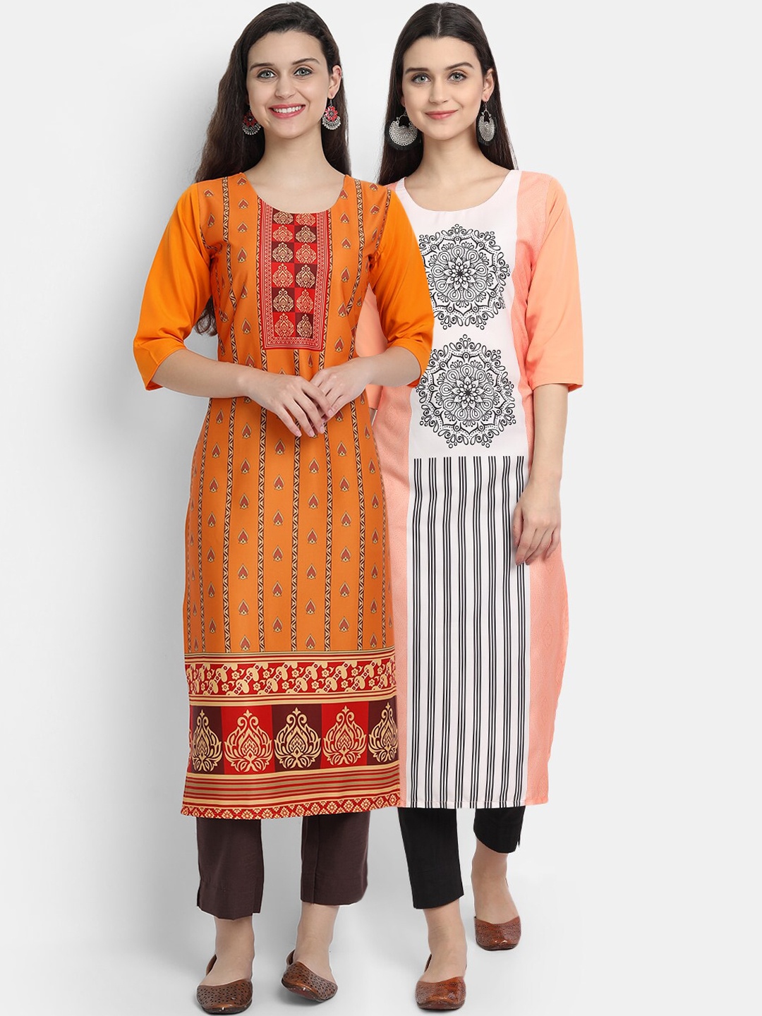 

Ethnic basket Women Pack Of 2 Multi Digital Printed Straight Kurta