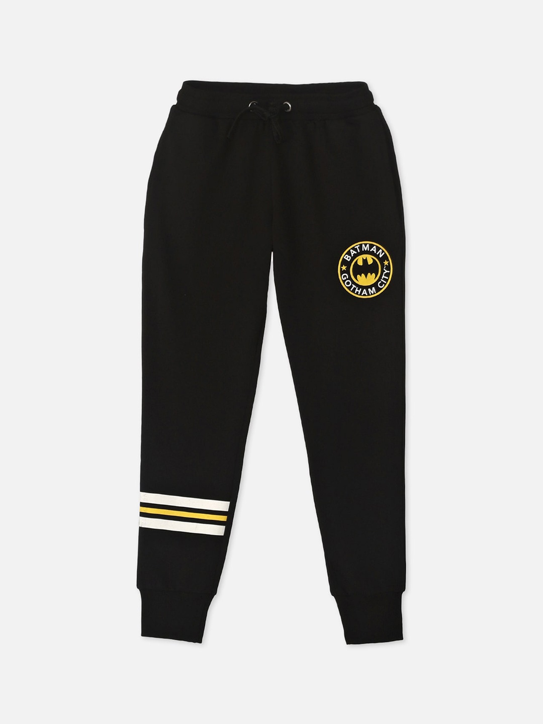 

Kids Ville Boys Black Solid Pure Cotton Batman Featured Joggers