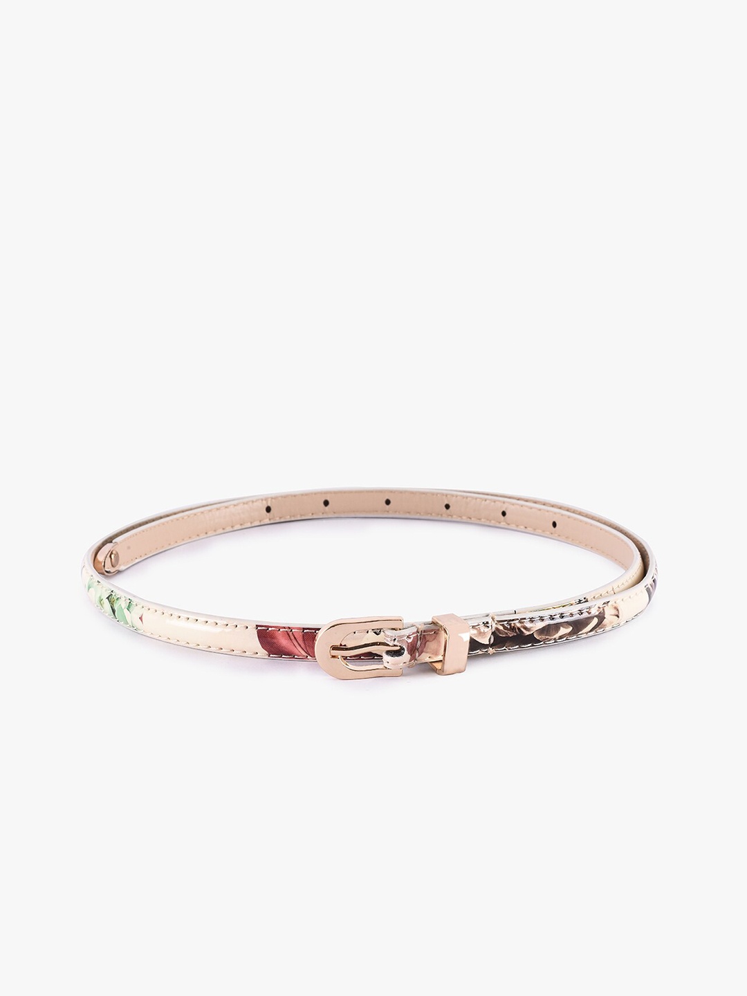 BuckleUp Women Cream Printed Belt