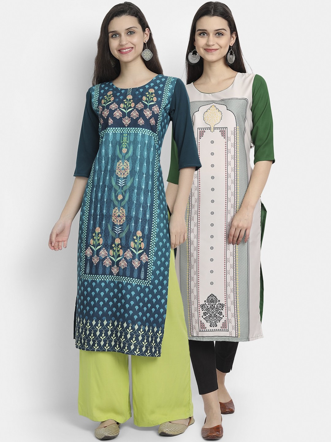 

Ethnic Basket Women Pack of 2 Multi Digital Printed Straight Kurta