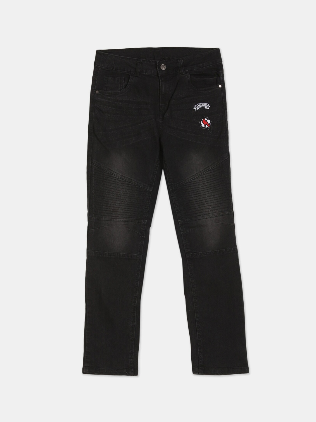 

Cherokee Boys Black Slash Knee Light Fade Applique Jeans