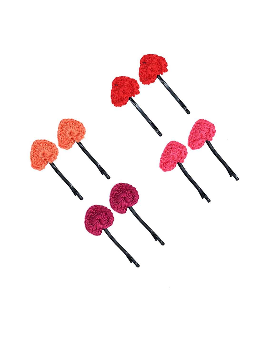 

FUNKRAFTS Girls Heart Multicolor Hair Pins Set of 8, Red