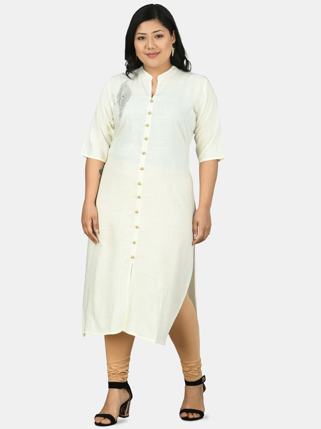 

PrettyPlus by Desinoor.com Women Off White Kurta