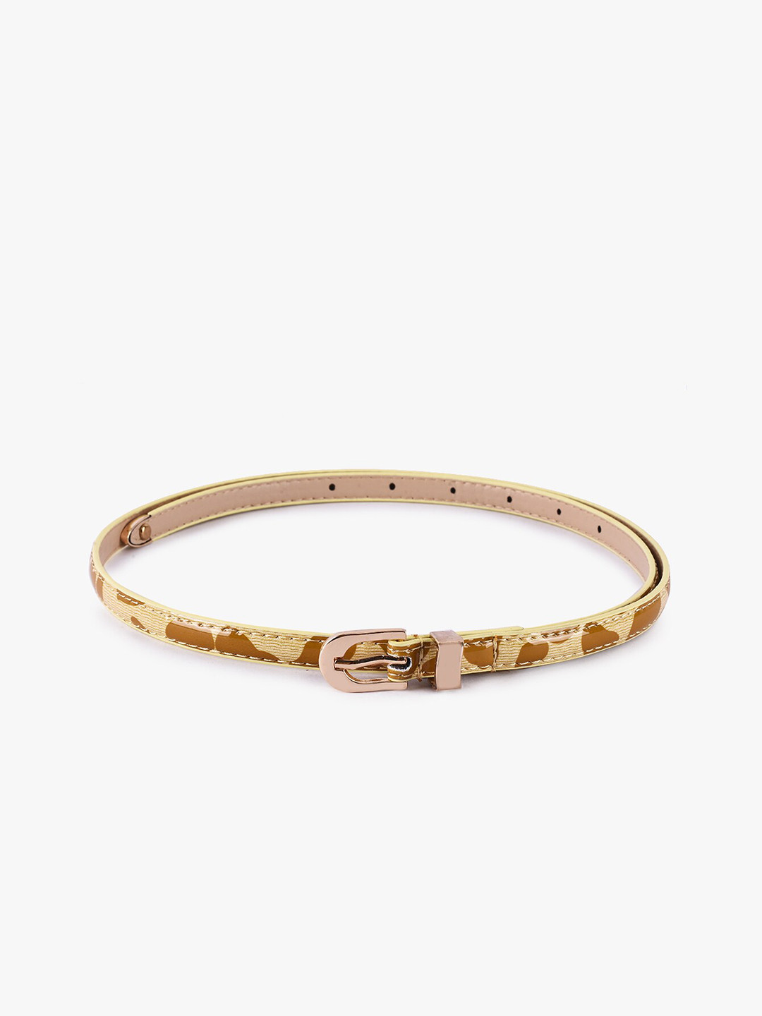 

BuckleUp Women Beige Printed Belt