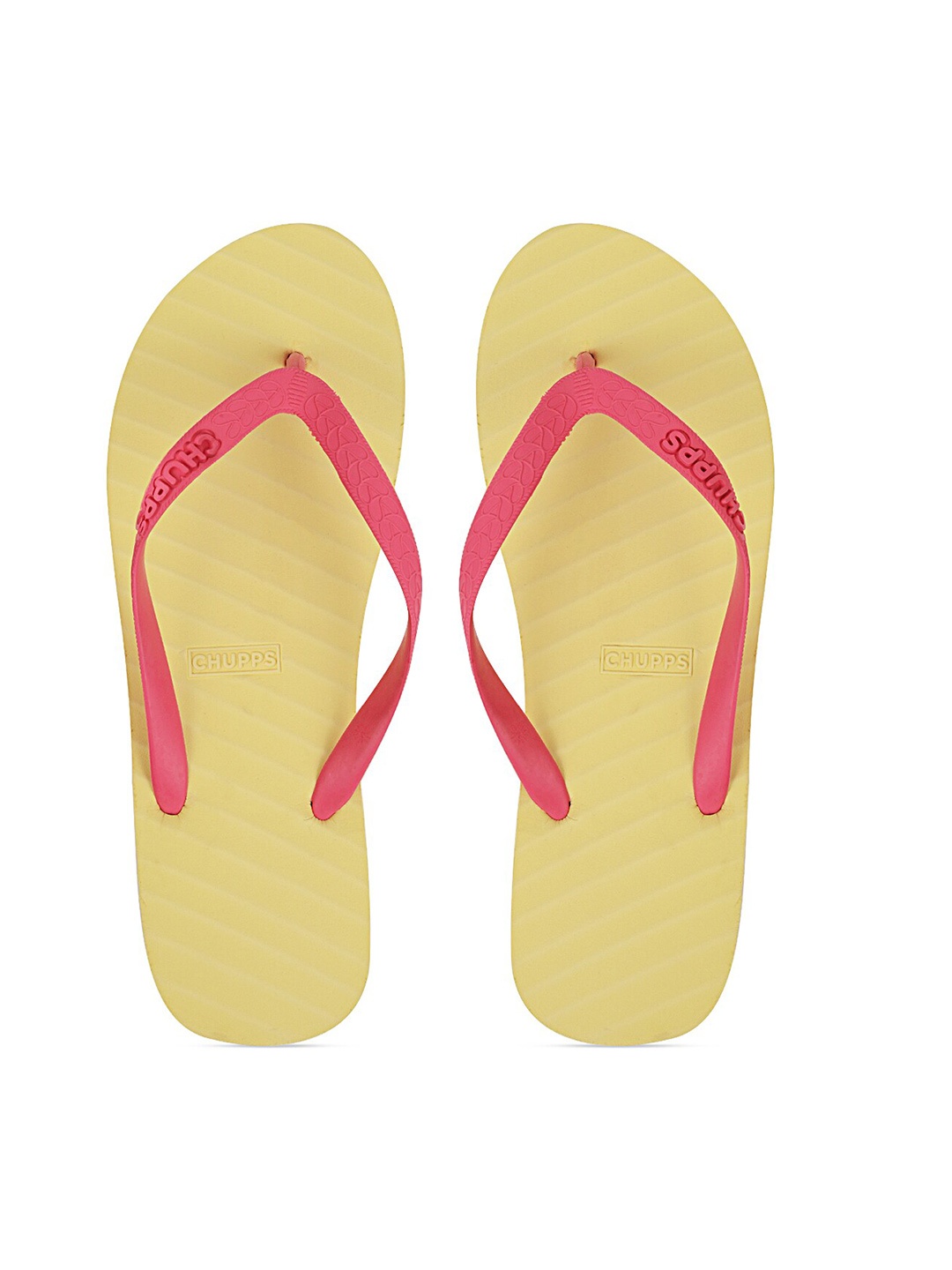 

CHUPPS Unisex Pink & Yellow Rubber Sustainable Thong Flip-Flops