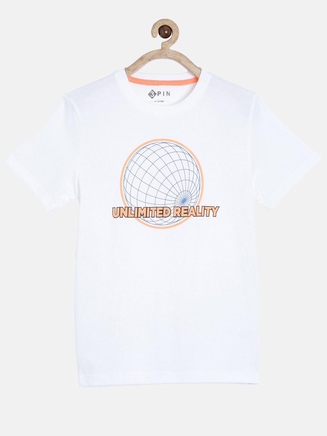 

3PIN Boys White Typography Printed Cotton Pure Cotton T-shirt