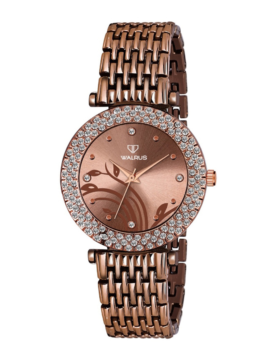 

Walrus Women Brown Brass Embellished Dial & Brown Wrap Around Straps Analogue Watch