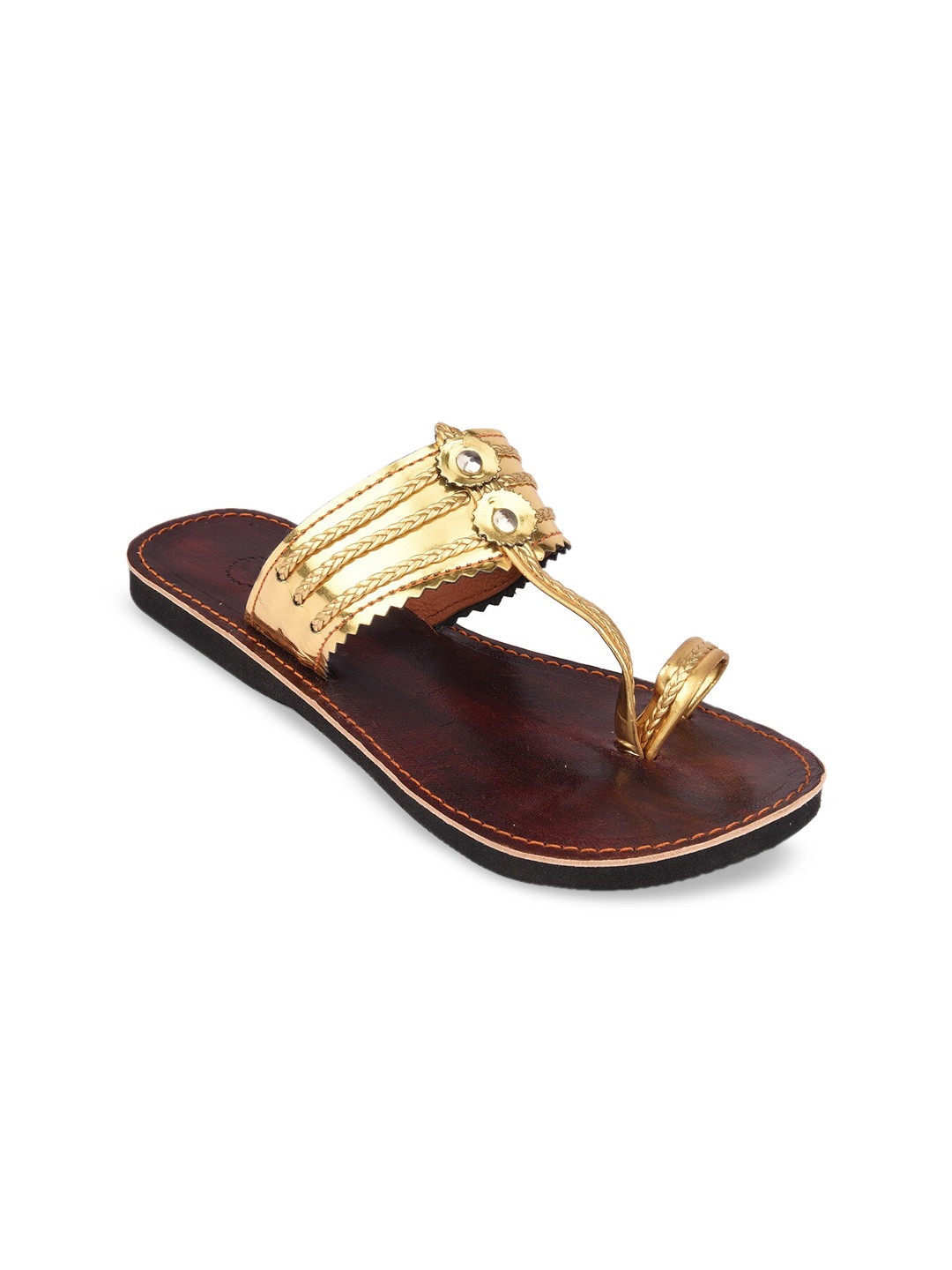 

DESI COLOUR Women Gold Embellished Ballerinas Flats