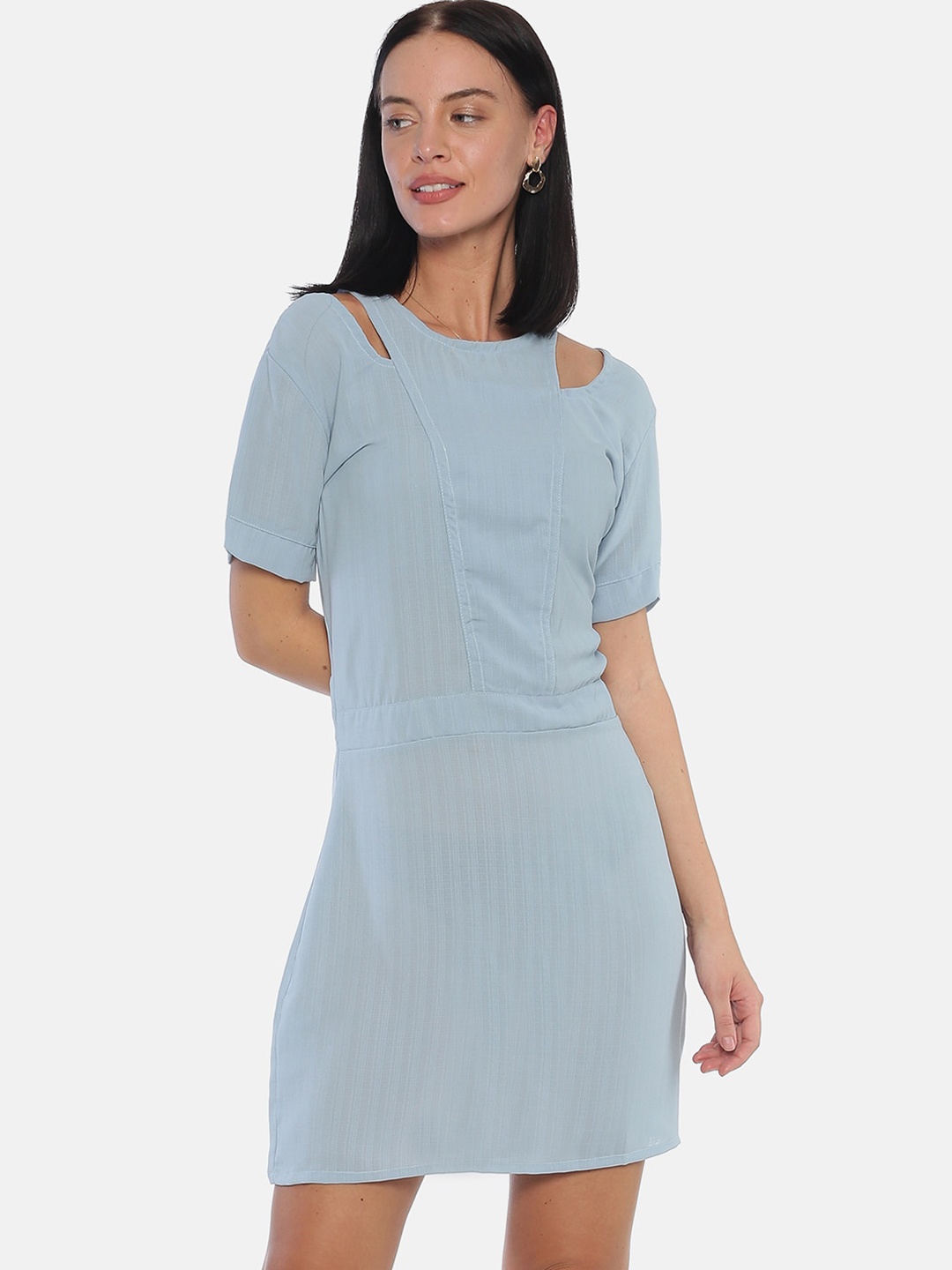 

COUPER & COLL Blue Chiffon Sheath Dress