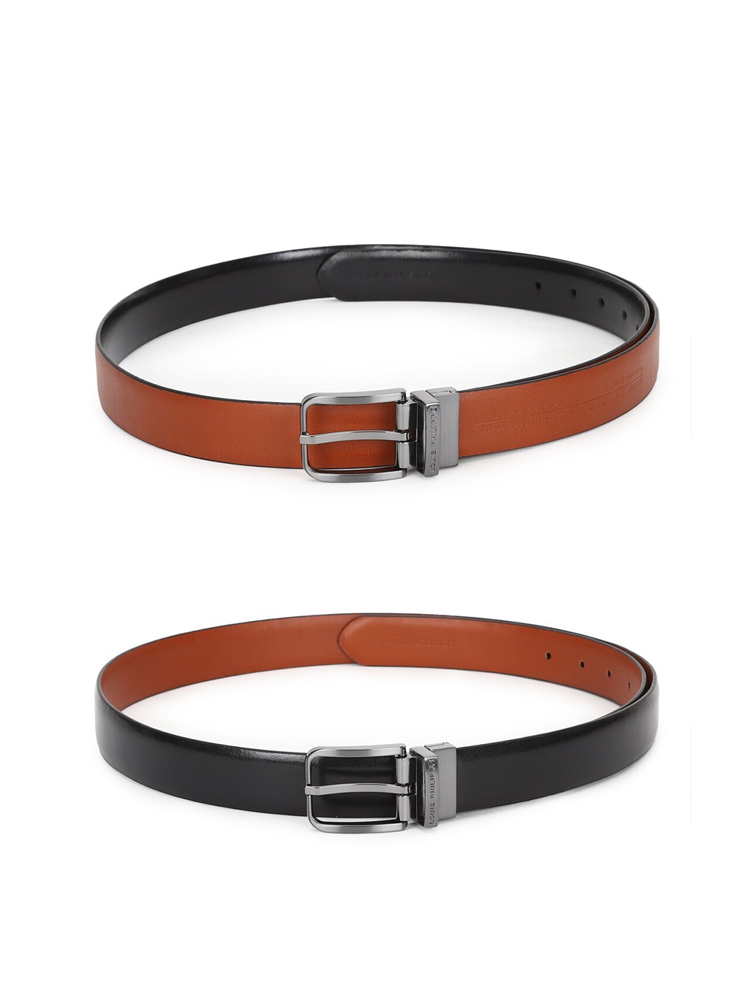 

Louis Philippe Men Black Leather Reversible Formal Belt