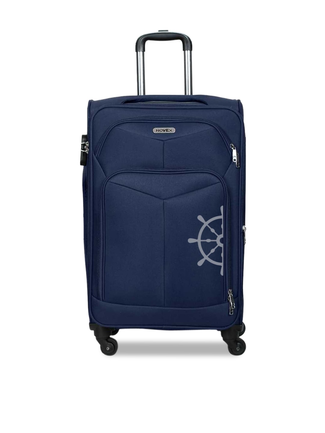 

NOVEX Blue Solid Soft-Sided Large Trolley Suitcase