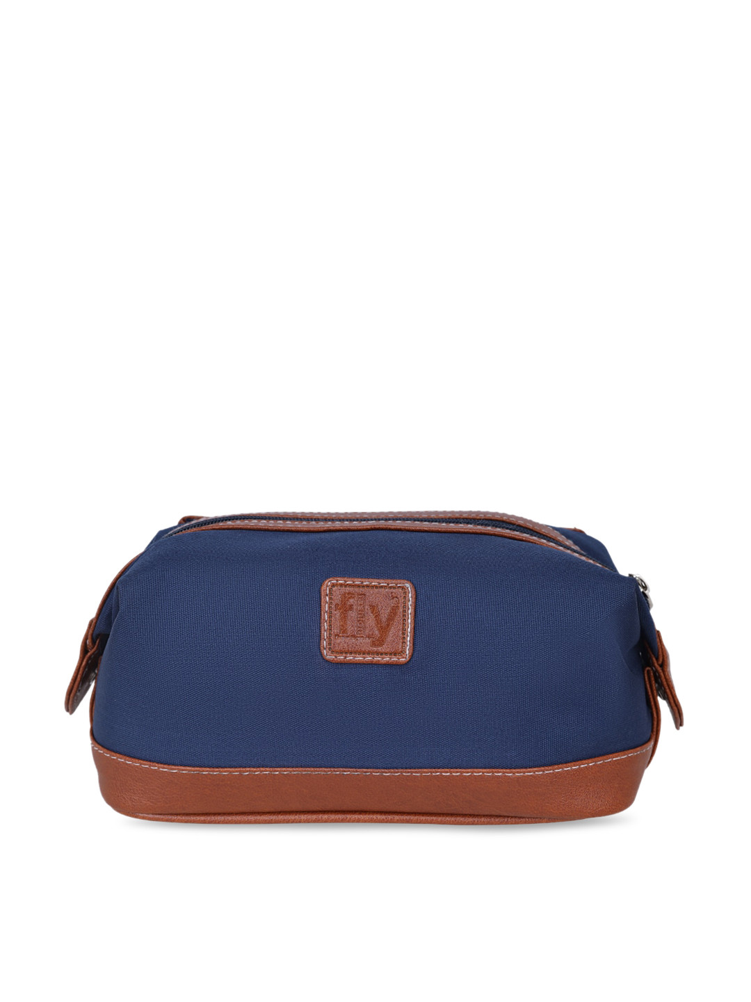 

Fly Fashion Unisex Blue & Brown Solid Toiletry Kit Pouch, Navy blue