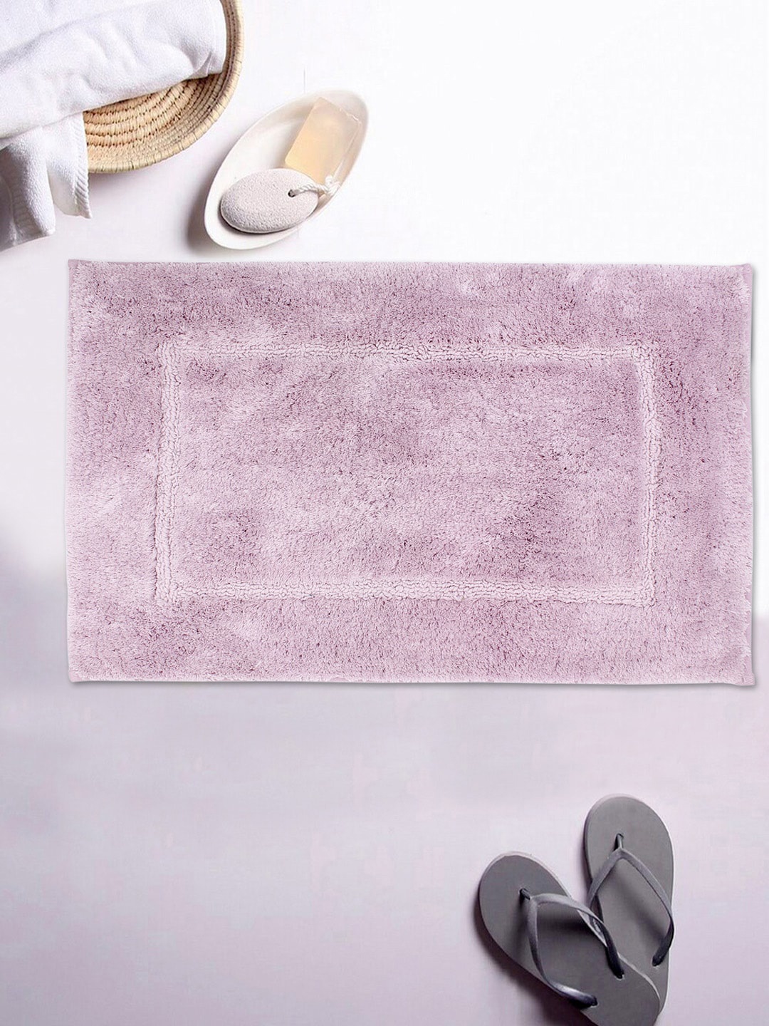 

AVI Living Lavender Solid 2300 GSM Anti Microbial Mat With Anti Slip Bath Rug