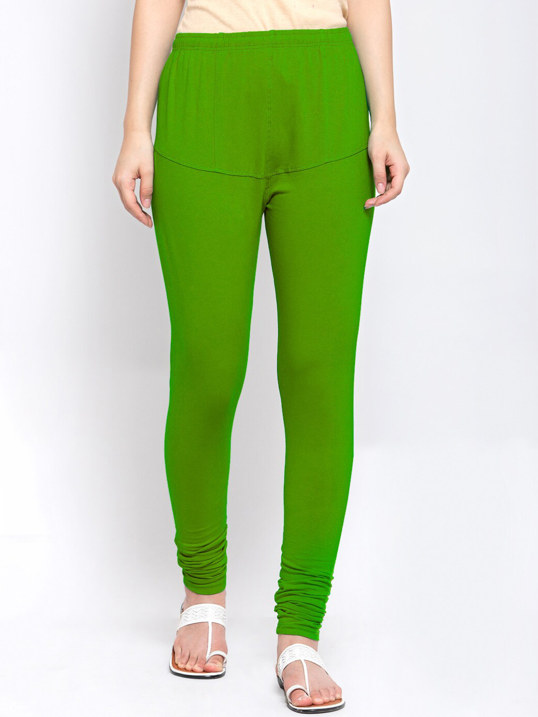 

Klotthe Women Green Solid Cotton Legging