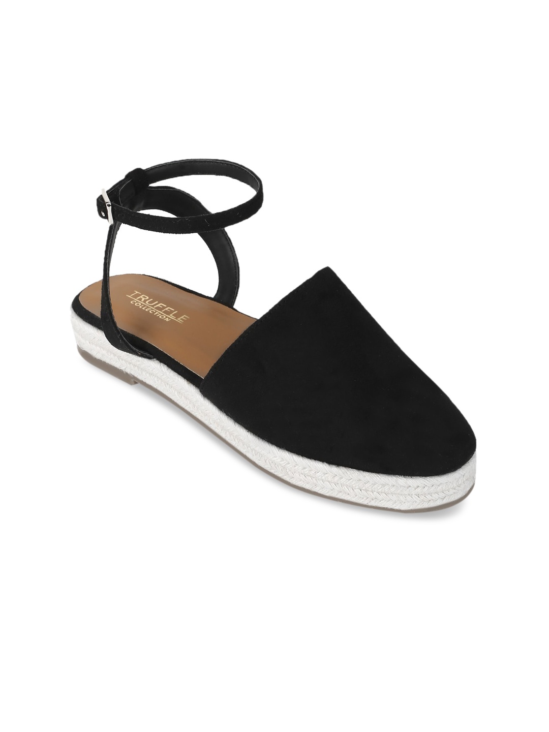 

Truffle Collection Black Suede Flatform Sandals