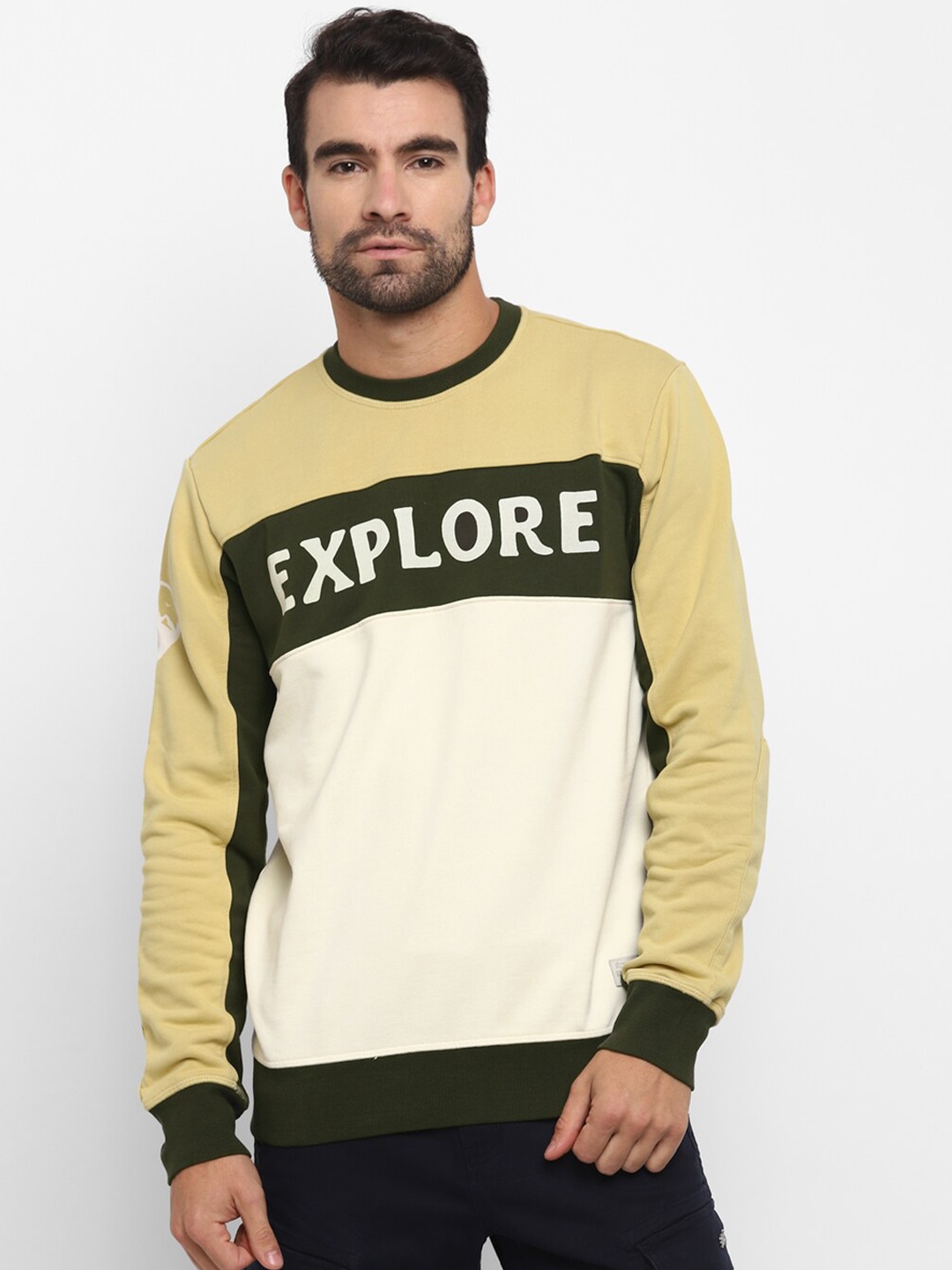 

Royal Enfield Men Khaki Printed Sweatshirt