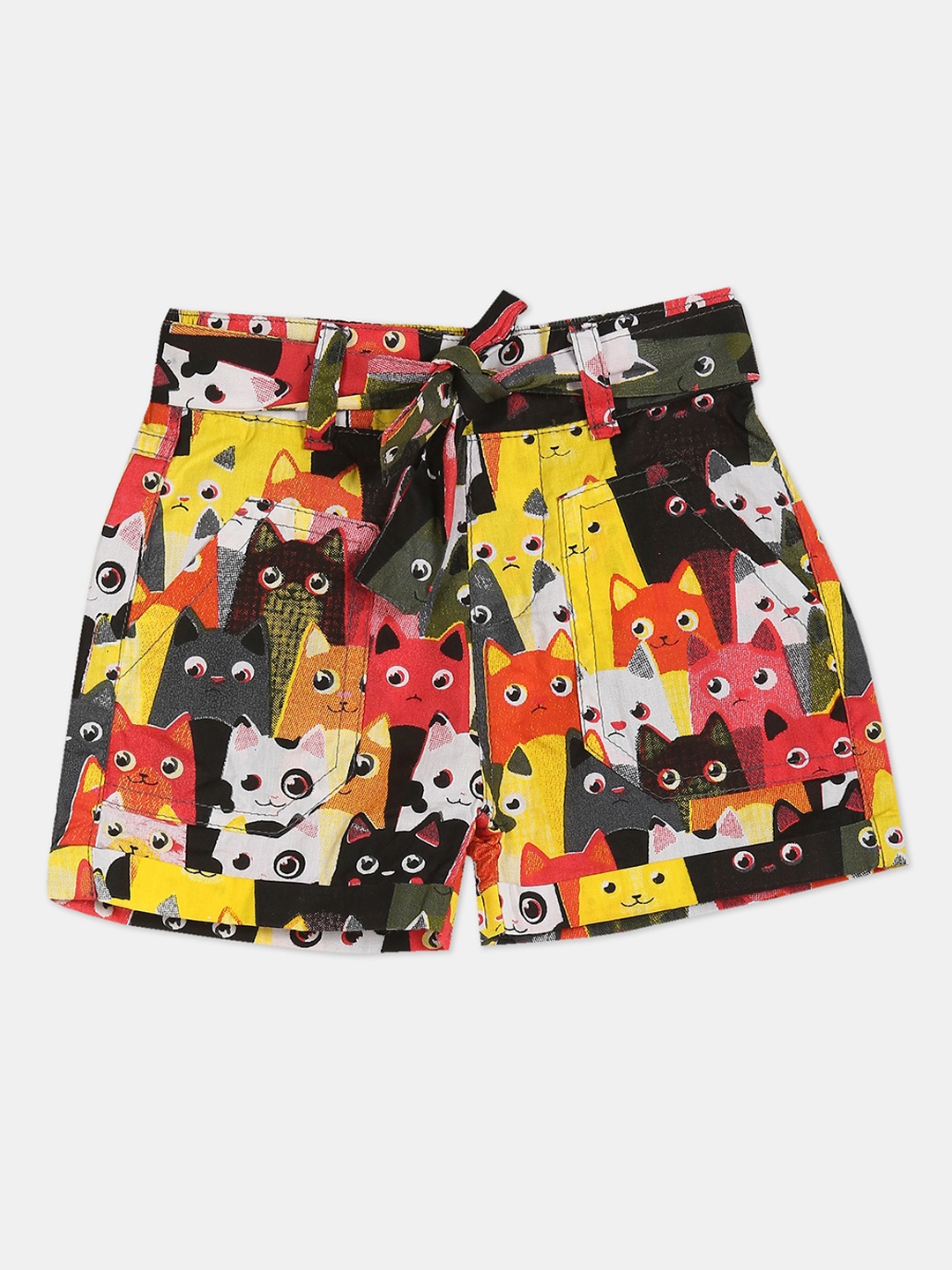 

Donuts Girls Multicoloured Printed Mid-Rise Regular Shorts, Multi