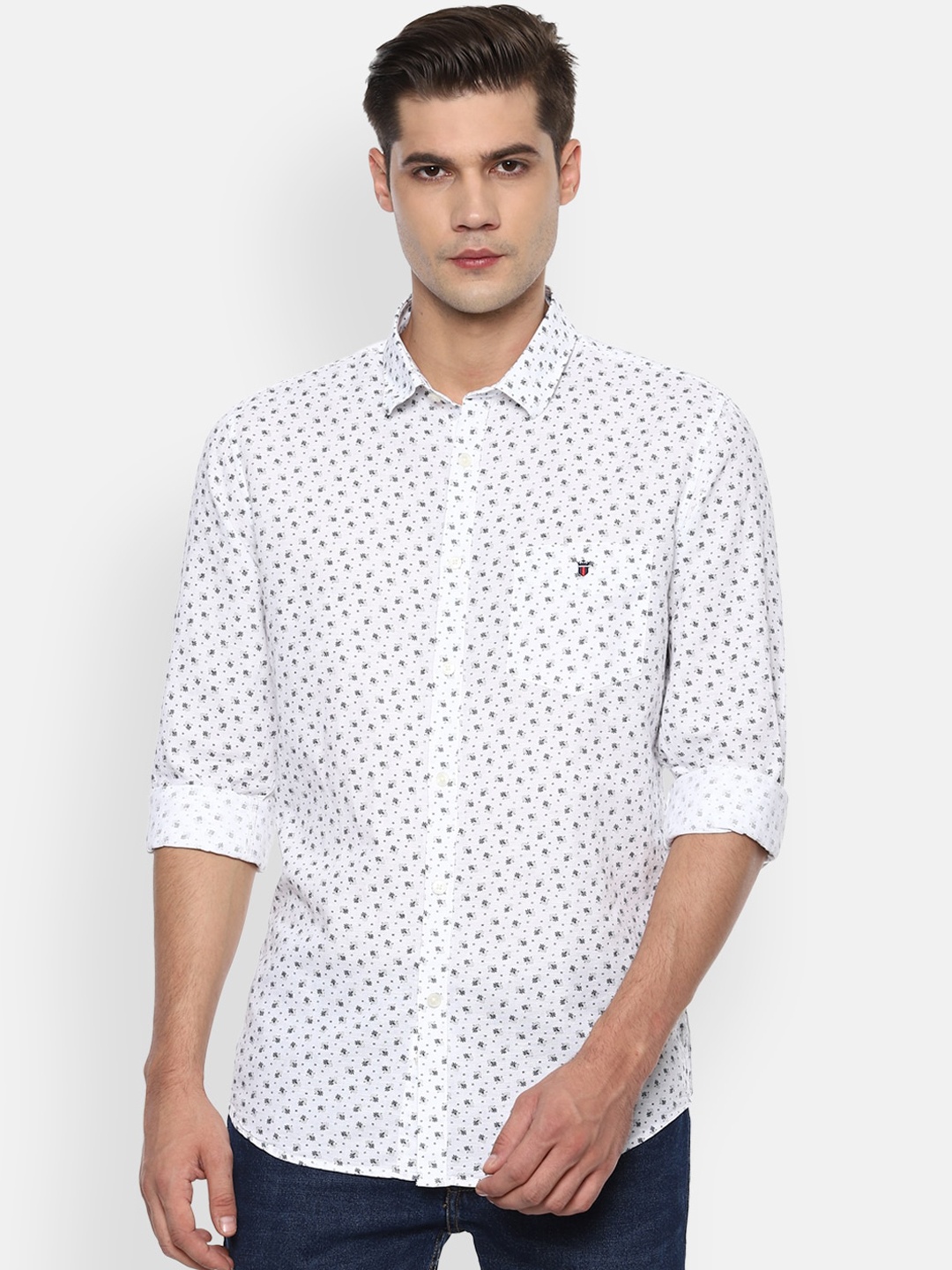 

Louis Philippe Sport Men White Slim Fit Printed Casual Shirt