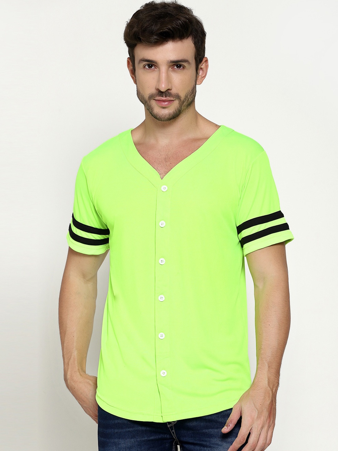 

PAUSE SPORT Men Fluorescent Green Wrinkle Free Casual Shirt