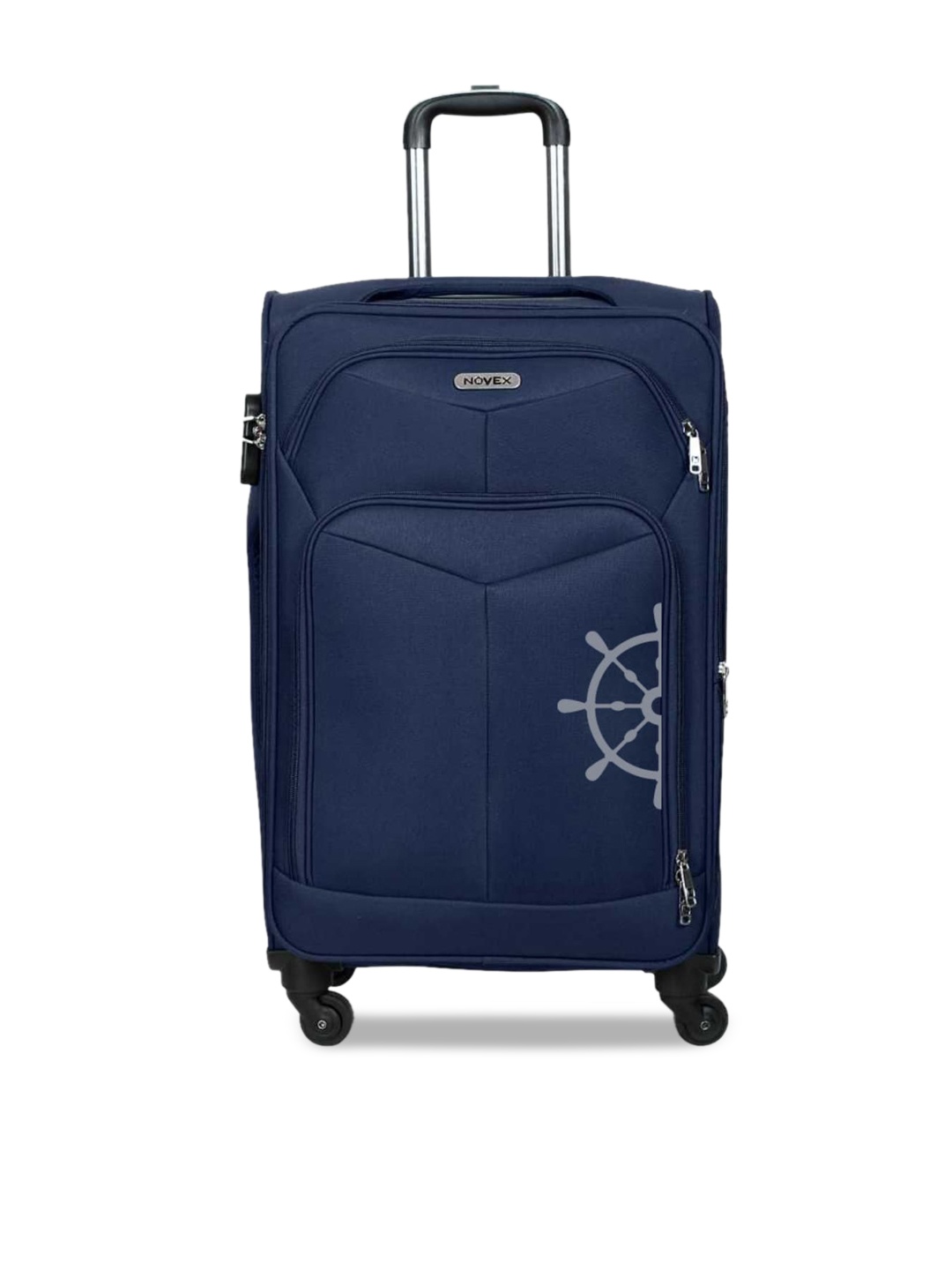 

NOVEX Unisex Blue Solid Soft-Sided Medium Trolley Suitcase
