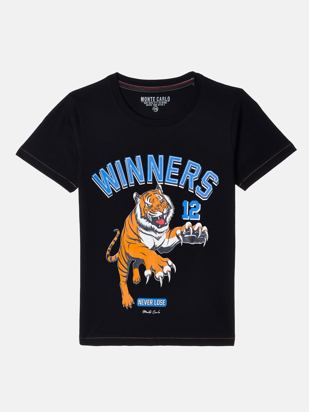

Monte Carlo Boys Black Graphic Printed T-shirt