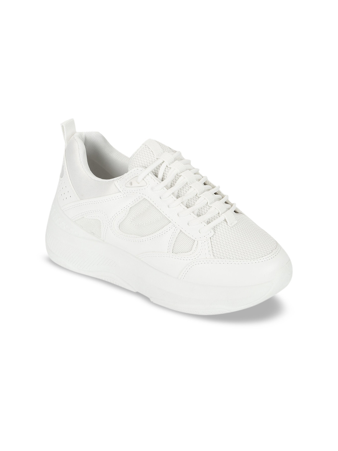 

Truffle Collection Women White Colourblocked PU Sneakers