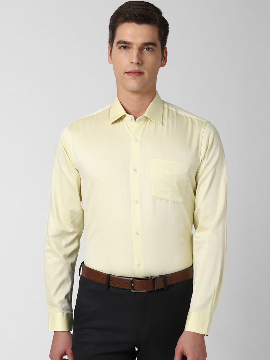 

Peter England Elite Men Yellow Cotton Formal Shirt