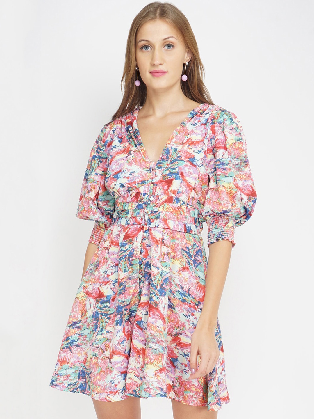 

Oxolloxo Multi & eggnog Floral Satin Dress