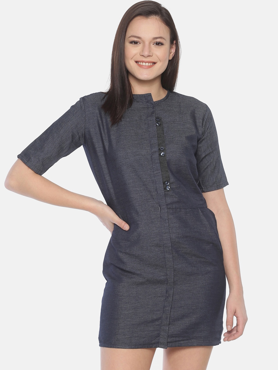 

COUPER & COLL Women Navy Blue Sheath Dress