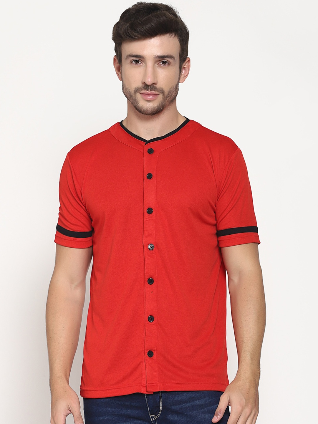 

PAUSE SPORT Men Red Classic Slim Fit Casual Shirt