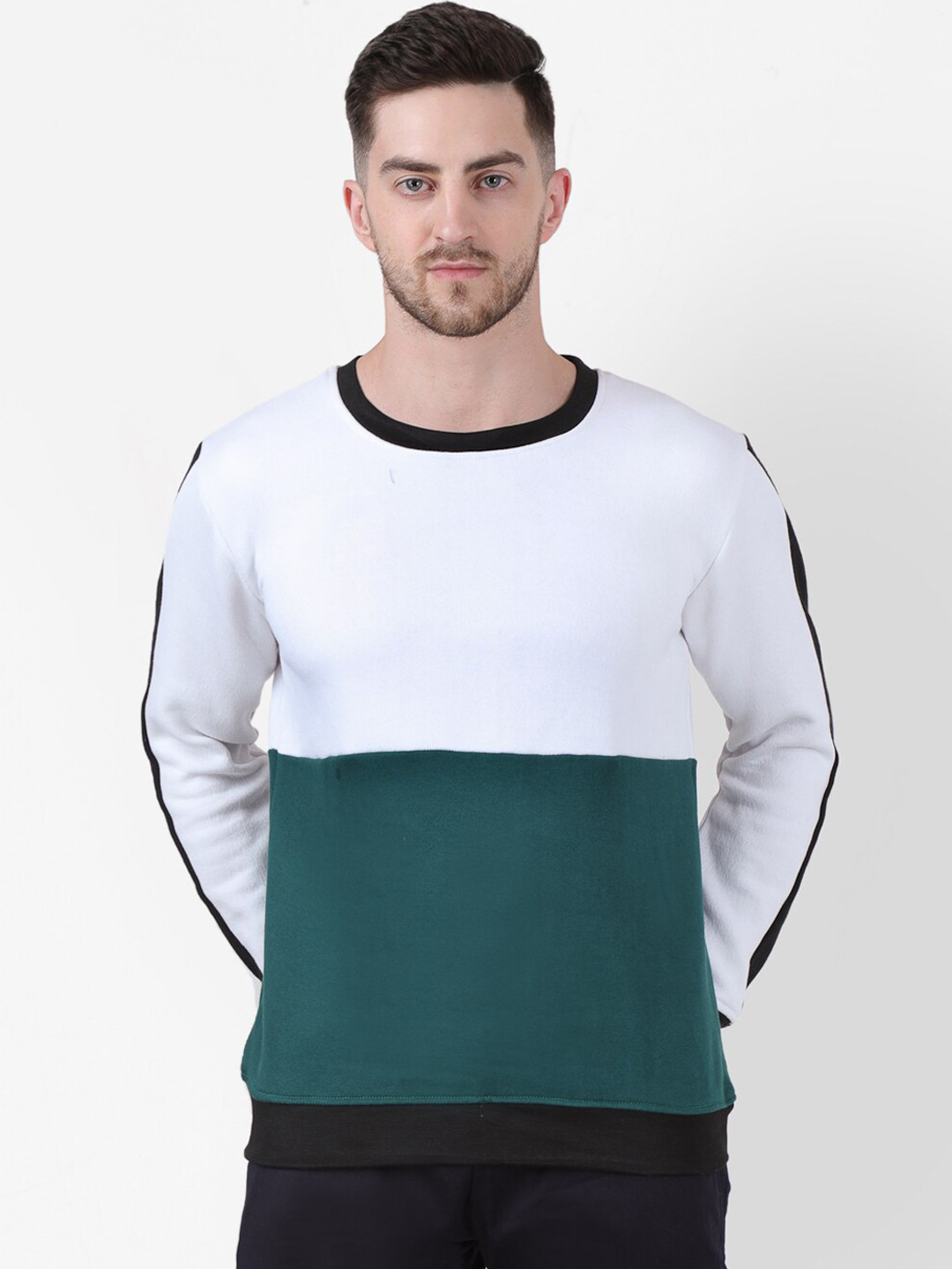 

PAUSE SPORT Men White Colourblocked Sweatshirt