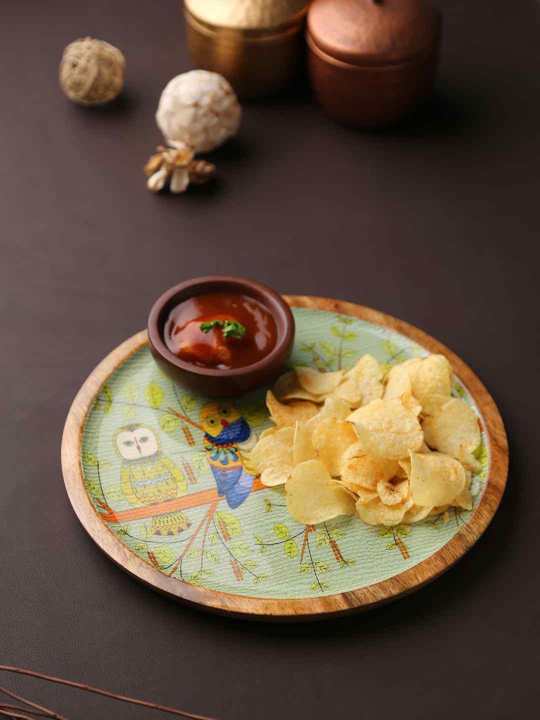 

Amoliconcepts Green Owl Design Large Platter
