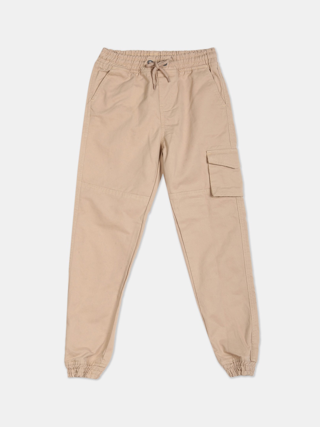 

Cherokee Boys Beige Solid Joggers