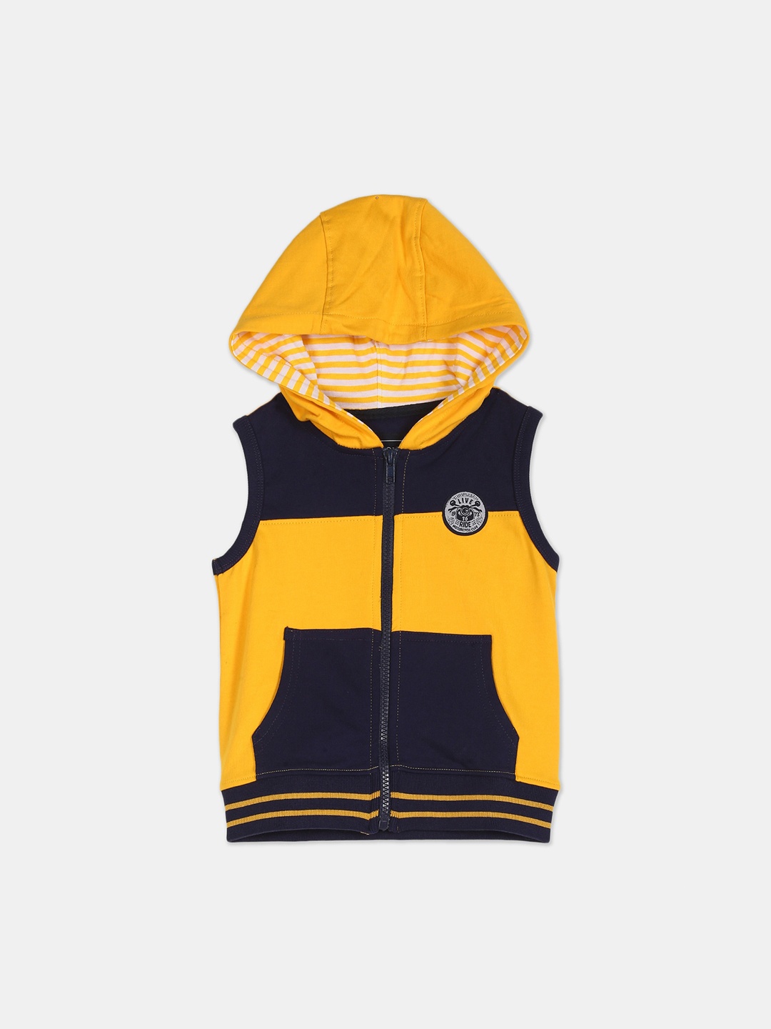 

Cherokee Boys Mustard Colourblocked Bomber with Embroidered Jacket
