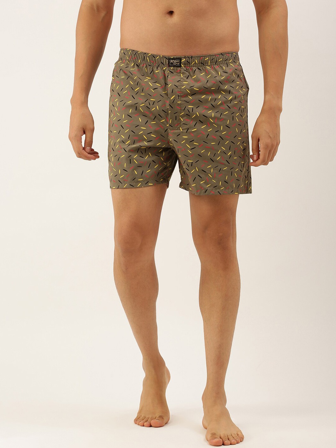 

Urban Dog Olive Printed Men Assorted Pure Cotton Boxers