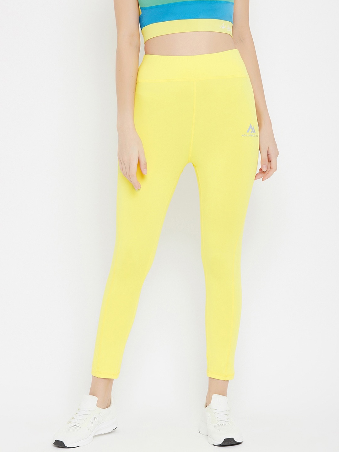 

AGIL ATHLETICA Women Yellow Rapid-Dry 360D True Stretch Tights
